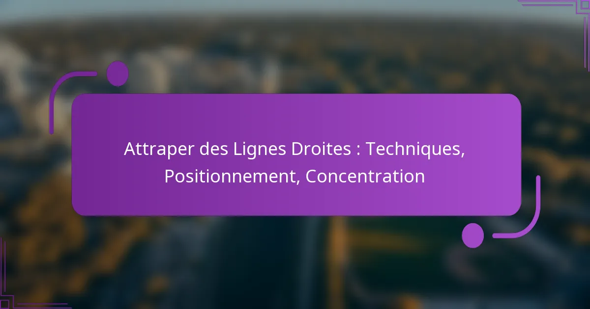 Attraper des Lignes Droites : Techniques, Positionnement, Concentration
