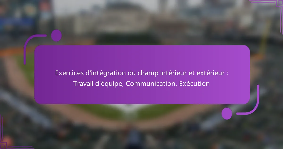 Exercices d’intégration du champ intérieur et extérieur : Travail d’équipe, Communication, Exécution