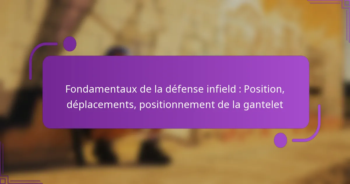 Fondamentaux de la défense infield : Position, déplacements, positionnement de la gantelet